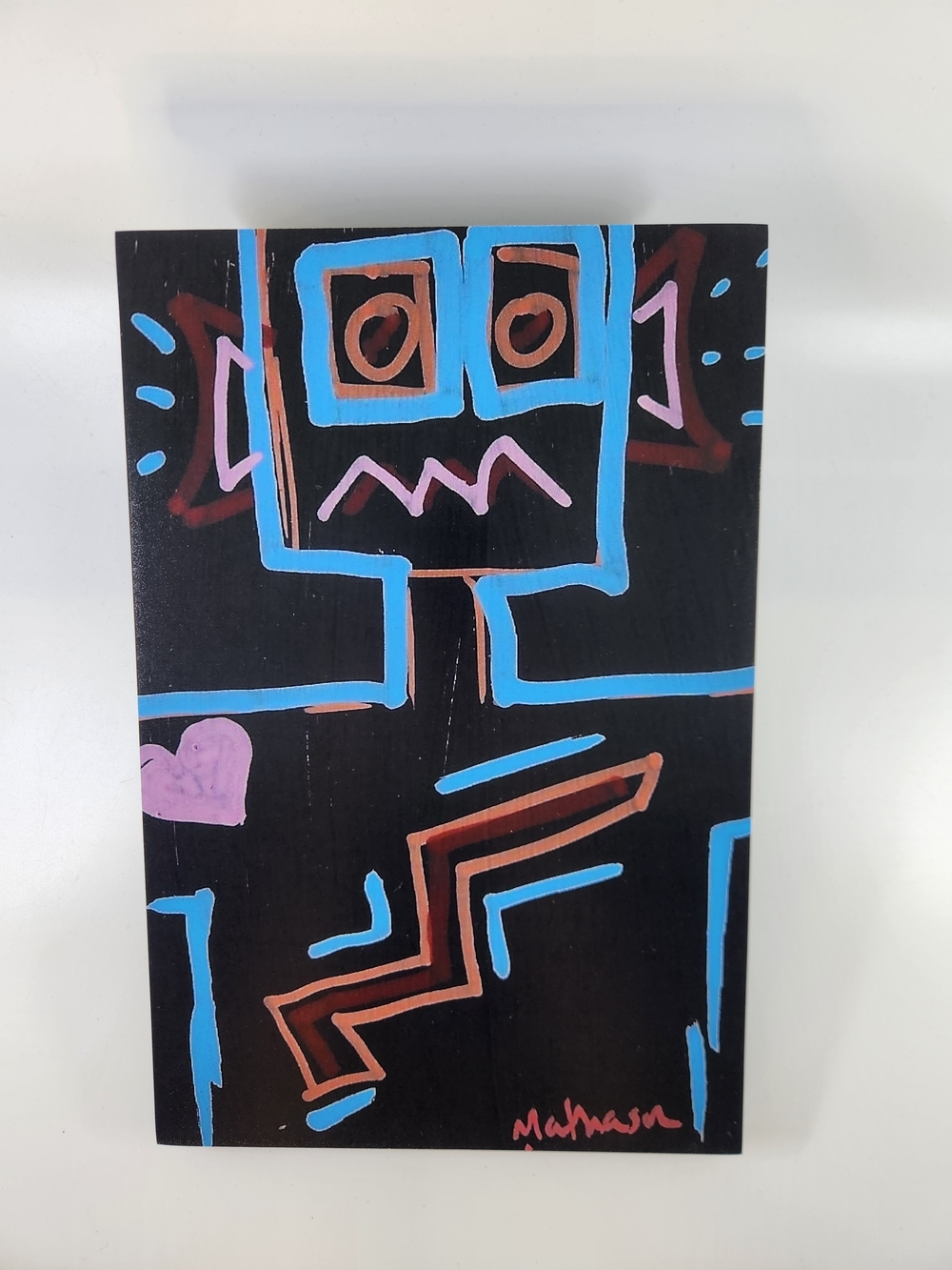Hand Crafted Wall Art: Abstract Robot Print - "Listen" by BRD